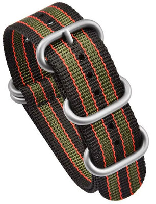 Cinturino in tessuto Ricardo Ravenna premium, Green/Black, NATO