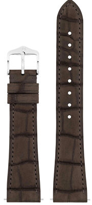 Cinturino in pelle Hirsch London Nubuk L 04277010-2, marrone, pelle di alligatore, lunghezza L, Quick Release