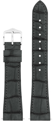 Cinturino in pelle Hirsch London Nubuk L 04277030-2, grigio, pelle di alligatore, lunghezza L, Quick Release