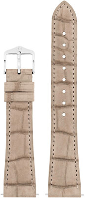 Cinturino in pelle Hirsch London Nubuk L 04277090-2, beige, pelle di alligatore, lunghezza L, Quick Release