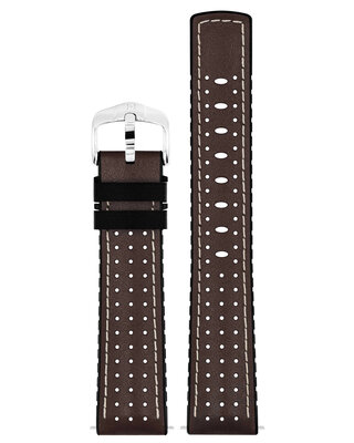 Cinturino in pelle Hirsch Tiger L 0915002010-2, marrone, pelle di vitello, lunghezza L, Quick Release