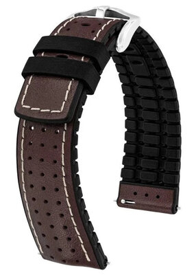 Cinturino in pelle Hirsch Tiger L 0915002010-2, marrone, pelle di vitello, lunghezza L, Quick Release