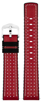 Cinturino in pelle Hirsch Tiger L 0915002020-2, rosso, pelle di vitello, lunghezza L, Quick Release