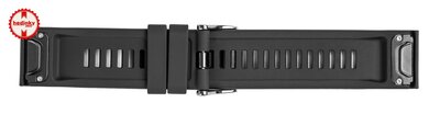 Cinturino in silicone Ricardo 26mm (per Garmin Fenix 8/7X/6X (51mm), Tactix ecc.), nero, QuickFit