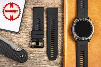 Cinturino in silicone Ricardo 26mm (per Garmin Fenix 8/7X/6X (51mm), Tactix ecc.), nero, QuickFit