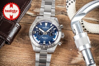 Edox SkyDiver Chronograph Quartz 10116-3-buidn Limited Edition 1000pcs ( + cinturino di ricambio )