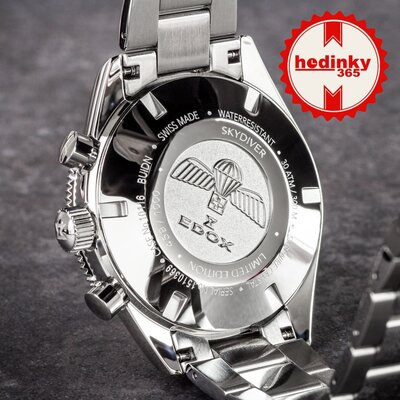 Edox SkyDiver Chronograph Quartz 10116-3-buidn Limited Edition 1000pcs ( + cinturino di ricambio )