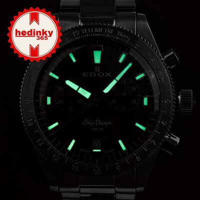 Edox SkyDiver Chronograph Quartz 10116-3-buidn Limited Edition 1000pcs ( + cinturino di ricambio )
